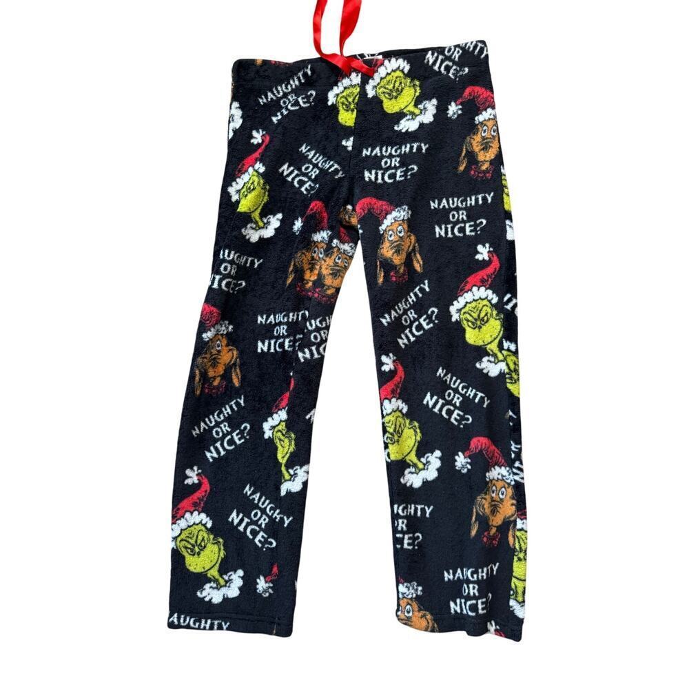 THE GRINCH Fleece Christmas PJ/Lounge pants; Snoopy & Snowflakes,Women's Large.